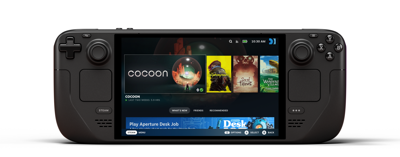 A Steam Deck handheld